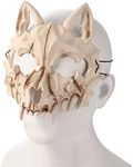 UNOLIGA Halloween Skull Mask, Werewolf Mask, Japanese Mask, Animal Skeleton Mask, Halloween Scary Mask for Adults Kids, PU Foam Wolf Mask