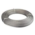 Muzata 165Feet 1/8inch Stainless Steel Wire Rope Aircraft Cable Railing Decking 7x7 Strand Indoor Outdoor DIY Balustrade String WR01,WP1