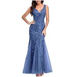 AMhomely Women Dresses Sale Clearance Sexy Dress Formal Gowns Evening Dresses Round-Neck Sleeveless Party Club Dress for Special Occasions Plus Szie UK Size S-5XL