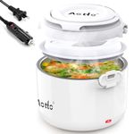 Aotto Electric Lunch Box, 50/70/80W 3 in 1 Portable Food Warmer Heated Lunch Boxes for Adults, Food Heater for Car/Truck/Travel/Office/Work/Home 12V 24V 110V Mini 32oz Leakproof White