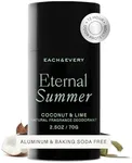 Each & Every All Natural Deodorant for Women & Men - Sensitive Skin, Plant-Based, Baking Soda & Aluminum-Free Deodorant - Clean Long Lasting 24 Hr Odor Control - Coconut & Lime Travel Size, 2.5oz