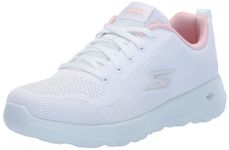 Skechers Women's Go Walk Joy Violet Sneaker, White/Pink, 6.5