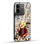 NDCOM for IQOO Z7 PRO 5G / VIVO T2 PRO 5G Back Cover Anime One Piece Wanted Luffy Printed Glass Case