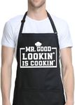 Funny Apron Adjustable with 2 Pockets for Men Women - Grill Apron Water Resistant Kitchen Apron for Dad Father by POLILI
