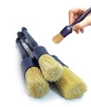 YeewayVeh Boars Hair Detailing Brush Set, 3 Pack Car Detail Brushes for Dashboard Engine Bay Air Vents Leather Seat Wheel Vehicle Motorcycle and Home Interior Cleaning Brush, Blue