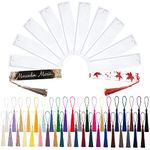 50 PCS Bookmark Epoxy Resin Mold, 10Pcs Silicone Bookmark Resin Moulds with 40Pcs Colorful Tassels, DIY Transparent Resin Casting Bookmark Mould for Resin Jewelry Craft Decoration