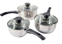 NEW 3PC PRIMA STAINLESS STEEL COOKWARE SAUCEPAN PAN POT SET KITCHEN MILK COOK