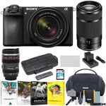 Sony Alpha 6700 APS-C Interchangeable Lens Hybrid Mirrorless with 16-50mm and 55-210mm Lens Bundle with Photo Editing Software, 64 GB Memory Card, Bag, Lens Mug and Accessories (8 Items)