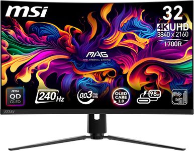 MSI 32" QD-OLED Gaming Monitor – MPG 321CURX, Ultra HD Display