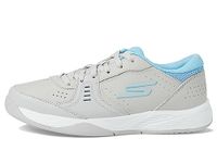 Skechers Women's Viper Court Smash-Athletic Indoor Outdoor Pickleball Shoes | Relaxed Fit Sneakers, Grey/Blue, 8
