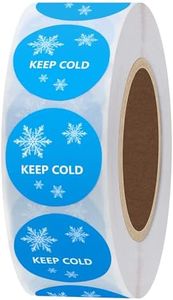 Hybsk 1 inch Keep Cold Freezer Stickers with Snow Total 1,000 Labels Per Roll