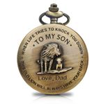 GT Gala Time Antique Retro Vintage to My Son, Love Dad Theme Pocket Watch Metalic Key Chain & Key Ring Car Bike Home Key Chain & Key Rings