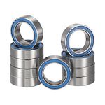 HiPicco MR115-2RS Deep Groove Ball Bearings, ID 5mm x OD 11mm x Width 4mm Miniature Bearings, Double Rubber Sealed Ball Bearing Pre-Lubricated Chrome Steel Blue Z2 Lever 10pcs