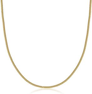 PORI JEWELERS 14K Yellow Gold 1.5mm Franco Square Box Chain Necklace - Lobster Clasp- Multiple Size Available, 18, Gold, No Gemstone