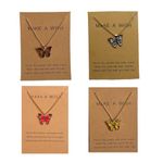 Genric Women's New Fancy Korean Style MAW Butterfly Necklace with Chain