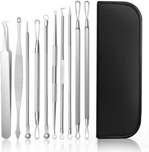 AiQInu 10 piezas Puntos Negros Kit, Herramientas para Eliminar Espinillas, Extractor de Acné Kit Blackhead Remover de Acero Inoxidable, Adecuado para Espinillas, Acné y Otras Impurezas de La Piel