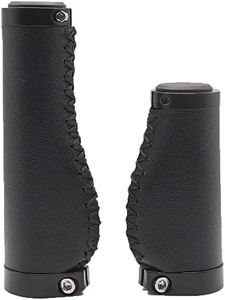 BBxunsless Bike Handle Grips 135/95mm Long/Short Grips Non-Slip PVC Microfiber Leather Ergonomic Hand-Sewn Casual Retro Double Lock-on Handlebar Lever for MTB,Road Bike (Black-B)