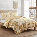 Indigo Ink Medallion Printed Comforter Set, Gold, Twin