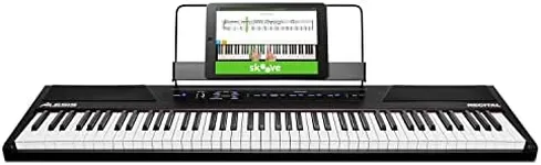 Alesis Recital – 88 Key Digital Piano Keyboard with Semi Weighted Keys, 2x20W Speakers, 5 Voices, Split, Layer and Lesson Mode, FX and Piano Lessons