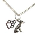 Silver Plated Necklace Pet Paw Animal Lovers Dalmatian Pendant