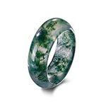 Angol Natural Moss Agate Ring for W