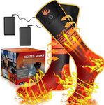 Heated Socks for Men & Women, 5000 mAh Rechargeable Heated Socks 360° Heating, 4 Heat Modes, Battery Powered Machine Washable Winter Thermal Warming Socks Foot Warmer for Hunting Ski Hiking Fishing