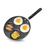 4-Cup Egg Frying Pan Aluminum Egg Pan Nonstick Pancake Pan Sandwich Pan Egg Maker Skillet Pan Crepe Omelets Tamagoyaki Cooking Pan Muffin Pan Fried Multi Egg Frying Pan Divided Frying Pan, 9-Inch