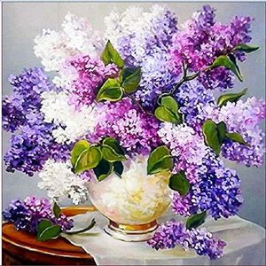 DCIDBEI Kits de pintura de diamantes para adultos, cuadros para manualidades kit punto de cruz flores cuadros por números imitación kits suministros artesanía lienzo cuadros pared de flores 30x40cm