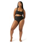 Modibodi Period Pants Swimwear high Waist Black Bikini Bottoms - Menstrual Underwear - Light-Moderate Flow