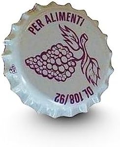 CG94 - 100 tapones corona 26 mm con diseño UVA para botellas de vino | Herméticos y resistentes a la ebullición | Materiales de alta calidad | Neutralidad Organoléptica