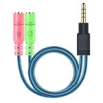 LS LAPSTER Quality Assured LUHI 3.5mm Audio Jack to Headphone Microphone Splitter Converter Adaptor (Specially Design for Mobile and Tablet Only), (Model: 2T1-20), Multi, Medium