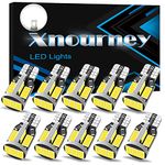 Xnourney 194 LED Car Bulb T10 168 2825 W5W LED Bulb, Extremely Bright 12V 10SMD 5630 Chipset LED Bulb Used for Cars Trucks Interior Dome Map Door Courtesy License Plate Lights 6500K White