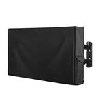 OutdoorLines Waterproof and Weatherproof Outdoor TV Cover with Bottom Cover for 28-32 Inch Flat Screen TV, Dustproof and UV Resistant TV Screen Protector, Cover Size 30"L x 19"W x 5.5"H, Black