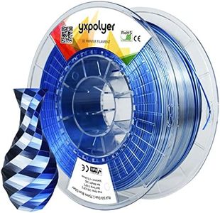 YXPOLYER Shiny Silk PLA Filament New Silver-Blue Coextruded Color Changing PLA Filament Material Clog-Free Shiny 3D Printing Filament 1.75mm for Most FDM 3D Printer and 3D Pen, 1kg Spool/2.2lbs