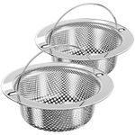 MR.SIGA Kitchen Sink Strainer, Stainless Steel Food Catcher Drain Cover Basket Stopper Filter Dishwasher Safe 4.33" Diameter, 1.18" Depth, 2 Pack