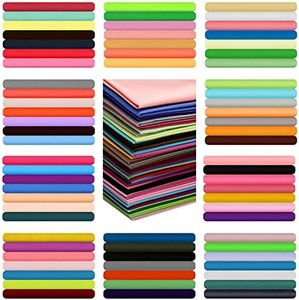 Tudomro 300 Pcs 4 x 4 Inches Multicolor Cotton Fabric Squares Solid Colors Fat Quarter Precut Quilting Bundle for Beginners DIY Sewing Patchwork Scrapbooking Craft, 100