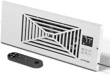 TURBRO Register Booster Fan, Fits 4” x 12” Register Holes, Enhances HVAC Airflow, 4-way Vent Grille, 10-speed Fan, Intelligent LCD Controller, Thermal Probe, Thermostat Control, Remote Control, White