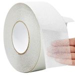 Guuzi Anti-Slip Tape, 5 cm × 20 m Non-Slip Better Grip, Friction, Abrasive Adhesive for Stairs, Safety, Step, Indoor, Outdoor, Attention - Transparent