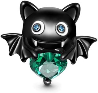 GNOCE Evil Bat Embraces Heart Gem Charm 925 Sterling Silver Bead Charms Fit Bracelets/Necklace Gift For Women Wife