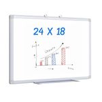 maxtek Whiteboard for Wall Mounted,Magnetic White Board,Lightweight Hanging Whiteboard for Home Office School and Kids (24 x 18, Silver)