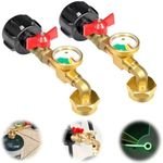 2024 New Propane Refill Elbow Adapter With Tank Gauge for 1 lb Tank, Universal Gas Gauge for BBQ Grill Cylinder RV Camper