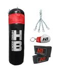 HB Synthetic Leather Filled Punching Bag (5 ft, 60 Inches) (Black)