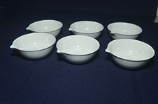 Porcelain Evaporating Dish, Round Bottom, Semi-Deep J Brand (Pack of 6, Capacity-250ml, OD 115mm).