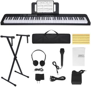 Keyboard E-Piano mit 88 Tasten,Digitales Klavier mit 1000 Töne/Rhythmen, 150 Spuren,Elektronisches Keyboard mit Tragetasche, Ständer, Kopfhörer, Pedal für Anfänger