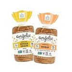 Angelic Bakehouse Sprouted Whole Grain Bread & Wheat Bread Variety 2-Pack (20.5-oz.) - Non-GMO, Vegan and Kosher (2 Loaves), Tan