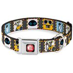 Buckle-Down Seatbelt Buckle Dog Collar - Wall-E & EVE Pose/Face Hazard Blocks