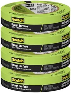 Scotch Painter’s Tape for Rough Surfaces, 0.94-Inch x 60 Yards, High Adhesion, Clean Removal in 3 Days, Weather-Resistant for Brick, Stucco, Concrete, Indoor and Outdoor Painting, 4-Pack