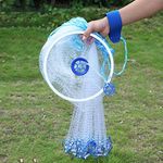 Fishing Throw Net, Casting Net Fishing Net Nylon Monofilament Cast Net Outdoor Hand Throw Fishing Mesh with Heavy Duty Weights for Bait Trap Fish (7.9ft)