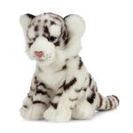 Living Nature White Tiger Cub Stuffed Animal Plush Toy | Fluffy and Cuddly Safary Animal | Soft Toy Gift for Kids | Boys and Girls Stuffed Doll | Naturli Eco-Friendly Plushies | 18 cm