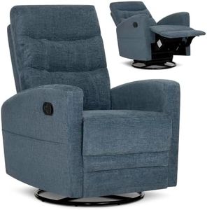 Dream On Me Chatham Deluxe Nursery Glider Recliner, Amazon Exclusive, Blue Fog